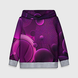 Толстовка-худи детская Фиолетовые шары, цвет: 3D-меланж