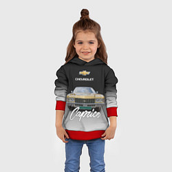 Толстовка-худи детская Американская машина Chevrolet Caprice 70-х годов, цвет: 3D-красный — фото 2