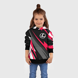 Толстовка-худи детская Lexus fast lines, цвет: 3D-черный — фото 2