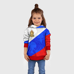 Толстовка-худи детская Россия - пограничные войска, цвет: 3D-красный — фото 2