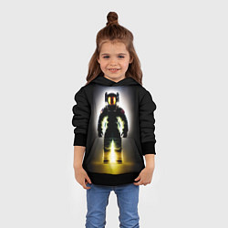 Толстовка-худи детская Неоновый космонавт - нейросеть, цвет: 3D-черный — фото 2