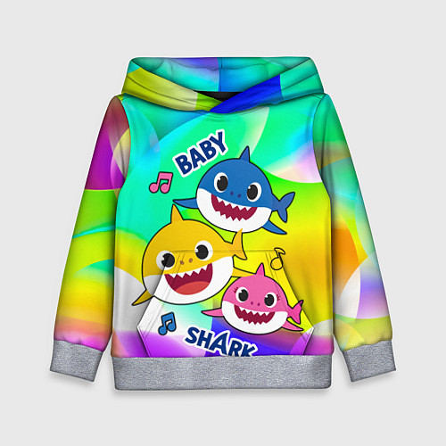 Детская толстовка Baby Shark Brooklyn and friends / 3D-Меланж – фото 1