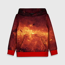 Толстовка-худи детская Огненная галактика, цвет: 3D-красный