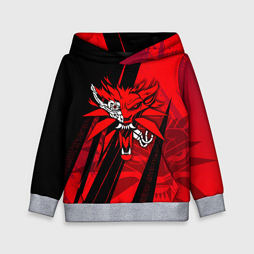 Детская толстовка Кибер - ведьмак / 3D-Меланж – фото 1