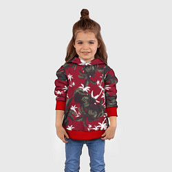 Толстовка-худи детская Пальмы и Давид Микеланджело, цвет: 3D-красный — фото 2