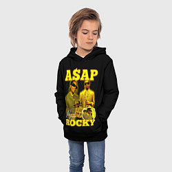 Толстовка-худи детская Asap Rocky, rapper, цвет: 3D-черный — фото 2
