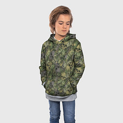 Толстовка-худи детская Камуфляж с черепами и долларами, цвет: 3D-меланж — фото 2