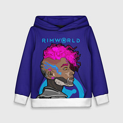 Толстовка-худи детская RimWorld персонаж, цвет: 3D-белый