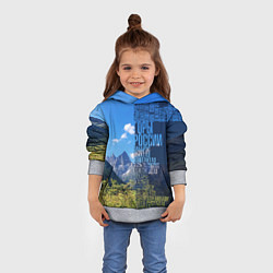 Толстовка-худи детская Перечень гор России, цвет: 3D-меланж — фото 2