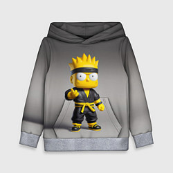 Толстовка-худи детская Bart Simpson - ninja - Japan, цвет: 3D-меланж