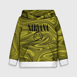 Толстовка-худи детская Nirvana лого абстракция, цвет: 3D-белый