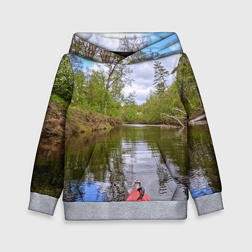 Детская толстовка Красная байдарка / 3D-Меланж – фото 1