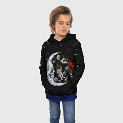 Толстовка-худи детская Космические качели - череп, цвет: 3D-синий — фото 2