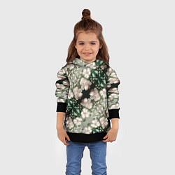 Толстовка-худи детская Нежные розовые цветочки, цвет: 3D-черный — фото 2