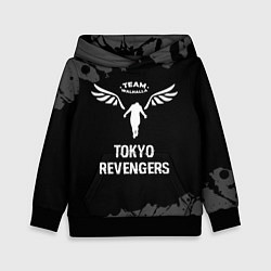Толстовка-худи детская Tokyo Revengers glitch на темном фоне, цвет: 3D-черный