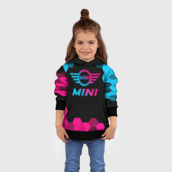 Толстовка-худи детская Mini - neon gradient, цвет: 3D-черный — фото 2