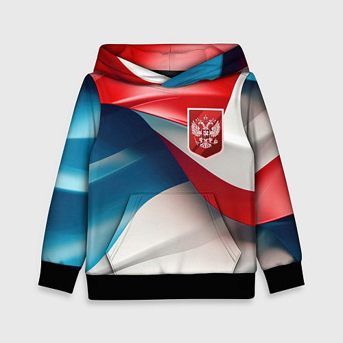 Детская толстовка Красный герб России / 3D-Черный – фото 1