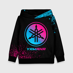 Толстовка-худи детская Yamaha - neon gradient, цвет: 3D-черный