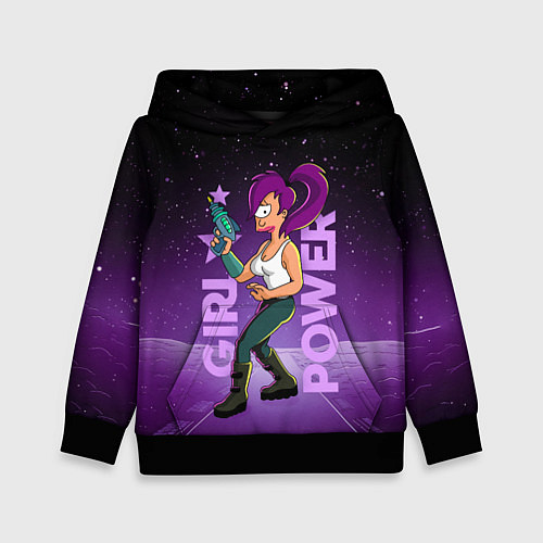 Детская толстовка Futurama: Лила с бластером / 3D-Черный – фото 1