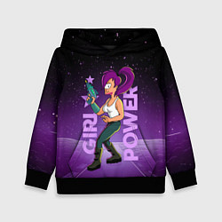 Толстовка-худи детская Futurama: Лила с бластером, цвет: 3D-черный