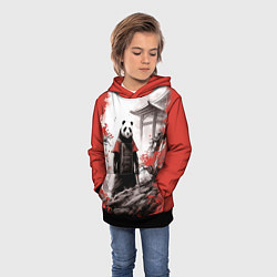 Толстовка-худи детская Panda samurai, цвет: 3D-черный — фото 2