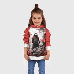Толстовка-худи детская Panda samurai, цвет: 3D-белый — фото 2