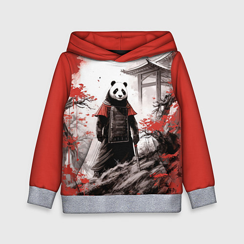 Детская толстовка Panda samurai / 3D-Меланж – фото 1