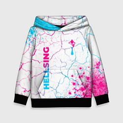 Детская толстовка Hellsing neon gradient style: надпись, символ