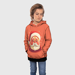 Толстовка-худи детская Портрет Деда Мороза, цвет: 3D-черный — фото 2