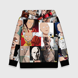 Толстовка-худи детская Saitama - many faces, цвет: 3D-черный