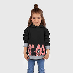 Толстовка-худи детская Black pink на черном, цвет: 3D-меланж — фото 2