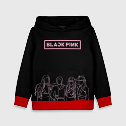 Толстовка-худи детская Blackpink - art contour, цвет: 3D-красный