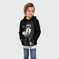 Толстовка-худи детская Blackpink Lisa in leather jacket, цвет: 3D-белый — фото 2