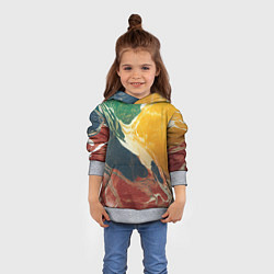 Толстовка-худи детская Мраморная радуга, цвет: 3D-меланж — фото 2