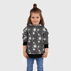 Толстовка-худи детская Звёздные снежинки, цвет: 3D-черный — фото 2