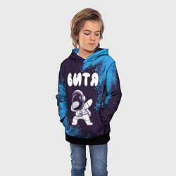 Толстовка-худи детская Витя космонавт даб, цвет: 3D-черный — фото 2
