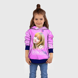 Толстовка-худи детская Blackpink Lisa pink, цвет: 3D-синий — фото 2