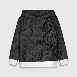Толстовка-худи детская Black dragon - grunge, цвет: 3D-белый