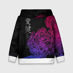 Детская толстовка Neon flowers - japanese art