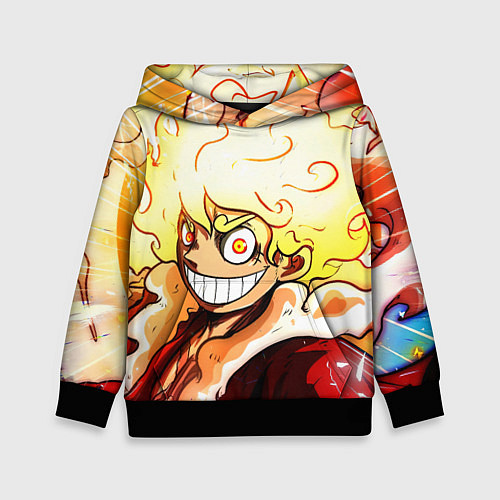 Детская толстовка Луффи 5 гир бог Ника - One Piece / 3D-Черный – фото 1