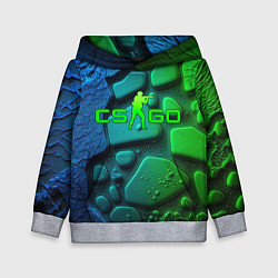 Детская толстовка CS GO green black abstract