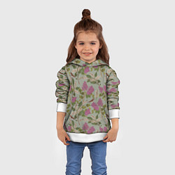 Толстовка-худи детская Мухоловки и сирень, цвет: 3D-белый — фото 2