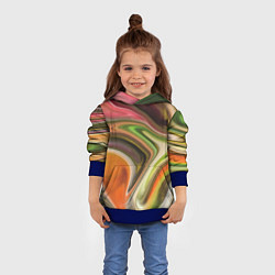 Толстовка-худи детская Waves colors, цвет: 3D-синий — фото 2