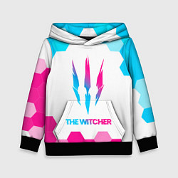 Толстовка-худи детская The Witcher neon gradient style, цвет: 3D-черный