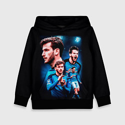 Толстовка-худи детская Хвича Кварацхелия ФК Наполи, цвет: 3D-черный