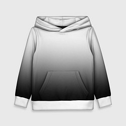 Толстовка-худи детская Бело-чёрный градиент, цвет: 3D-белый