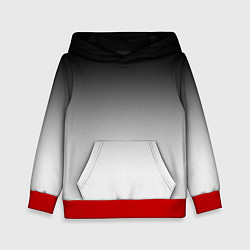 Толстовка-худи детская Black and white gradient, цвет: 3D-красный