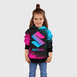 Толстовка-худи детская Suzuki - neon gradient, цвет: 3D-черный — фото 2