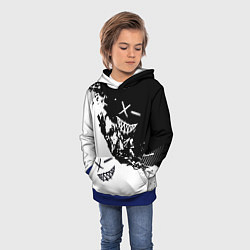 Толстовка-худи детская Smile - black and white, цвет: 3D-синий — фото 2