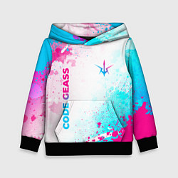 Толстовка-худи детская Code Geass neon gradient style: надпись, символ, цвет: 3D-черный